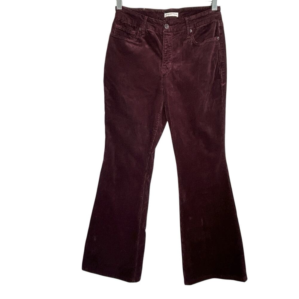 Good American Women's Boot Cut Velvet Pants in Deep Burgundy